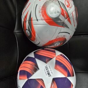 Stylish Red and Purple Soccer Balls